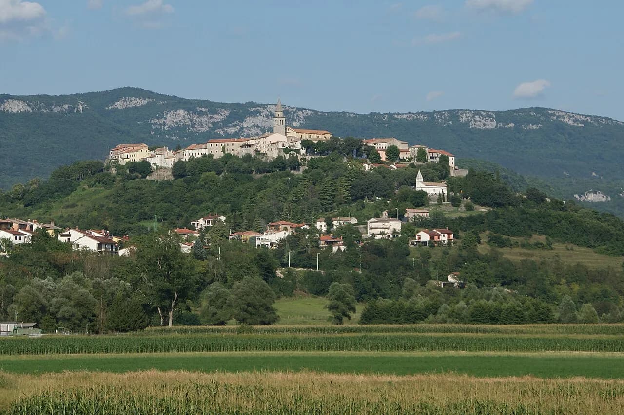 Buzet, Istria: Hilltop Old Town, Valley & Road to Hum