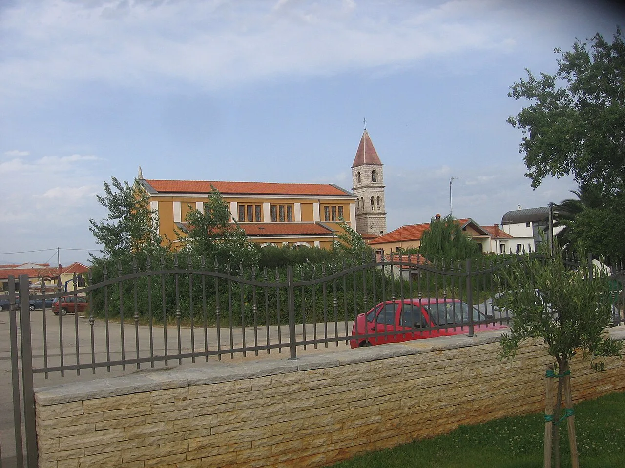 A Catholic church and bell tower in the Arbanasi district of Zadar.