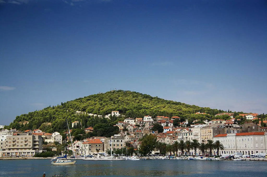 Marjan Hill rising above the Split waterfront, Croatia
