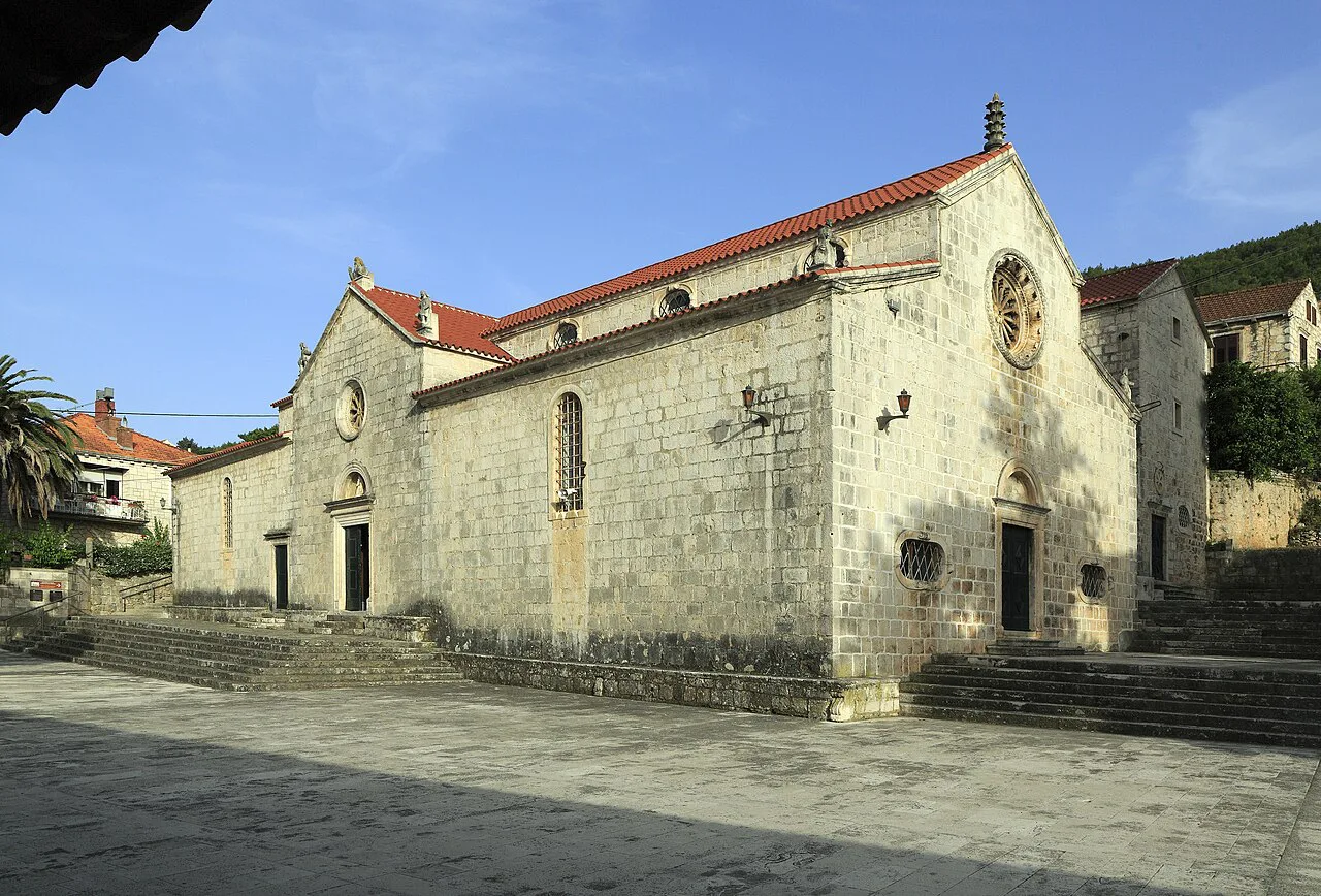 The stone All Saints Church in Blato on the island of Korčula.