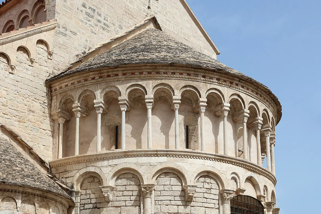 The arcaded Romanesque apse of the Church of St Chrysogonus in Zadar