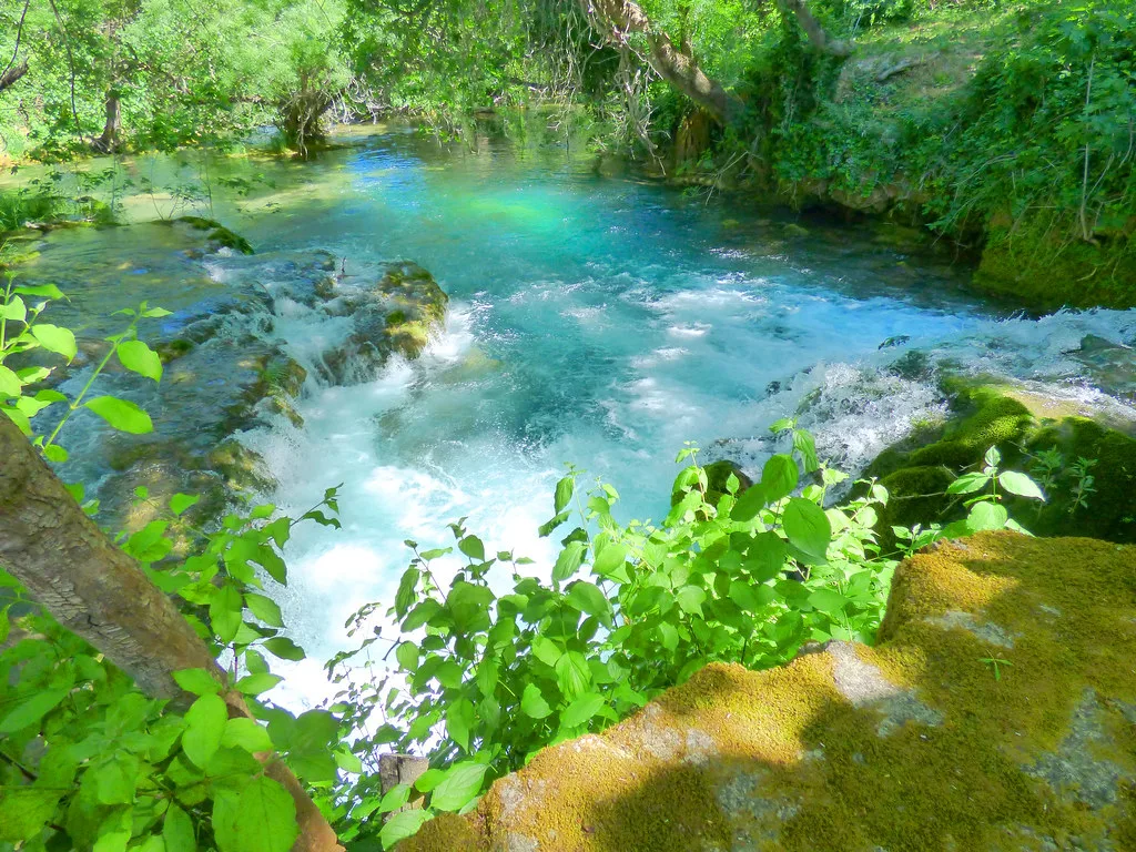 A small cascade on the Krka River in Krka National Park, Croatia