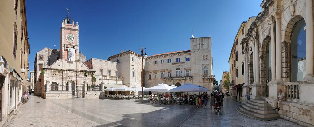 Narodni trg (People's Square) in Zadar's old town, with the Town Hall in the centre, Zadar
