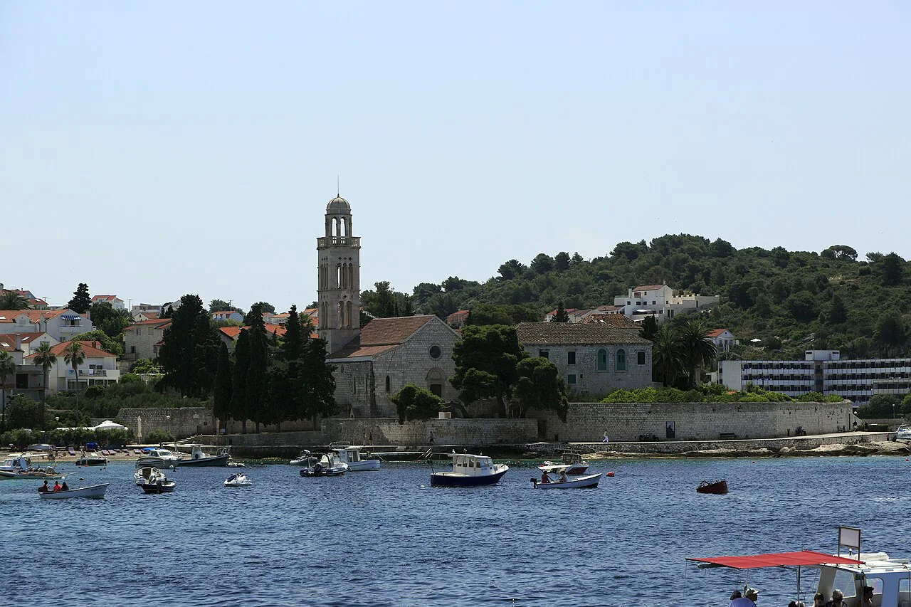The Franciscan monastery on the eastern shore of Hvar harbour