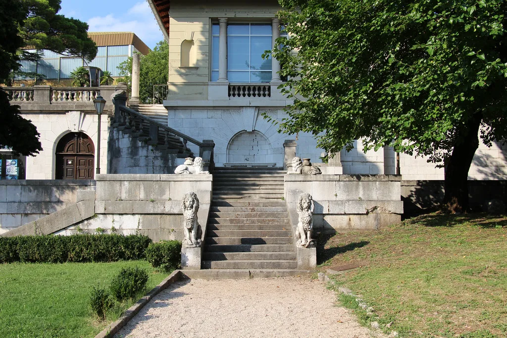 Steps and gardens in front of the Governor's Palace in Rijeka
