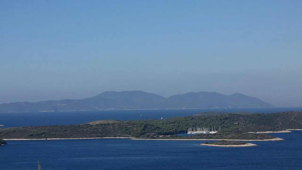 The Pakleni Islands seen across the sea near Hvar