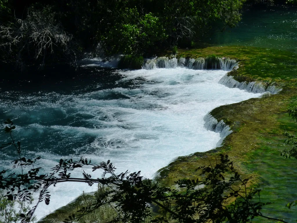 A cascade on the Krka River in Krka National Park