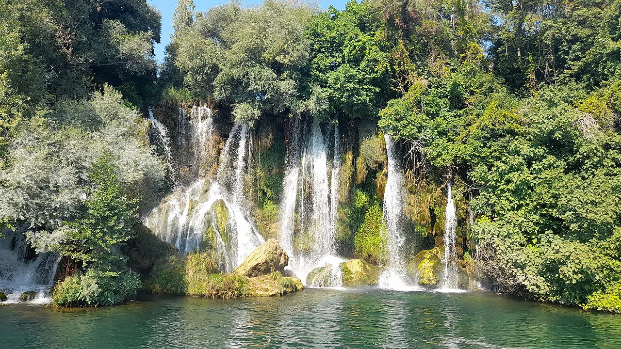 Water cascading over Roški slap in Krka National Park