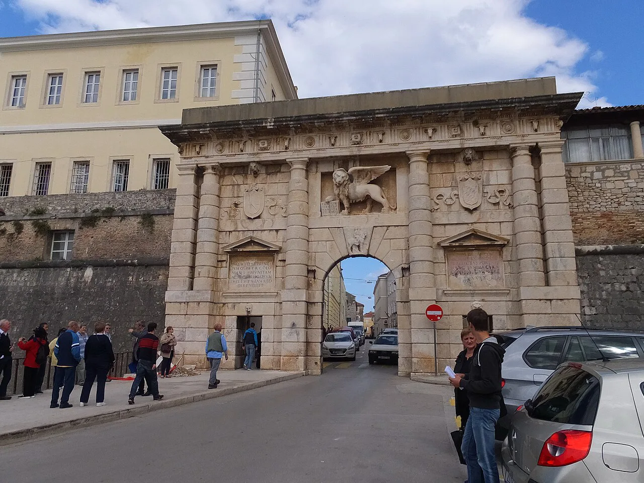 The stone Land Gate with its arched passage into the old town of Zadar