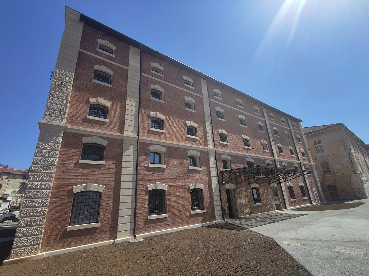 The restored brick Children's House building in Rijeka's Benčić art quarter.