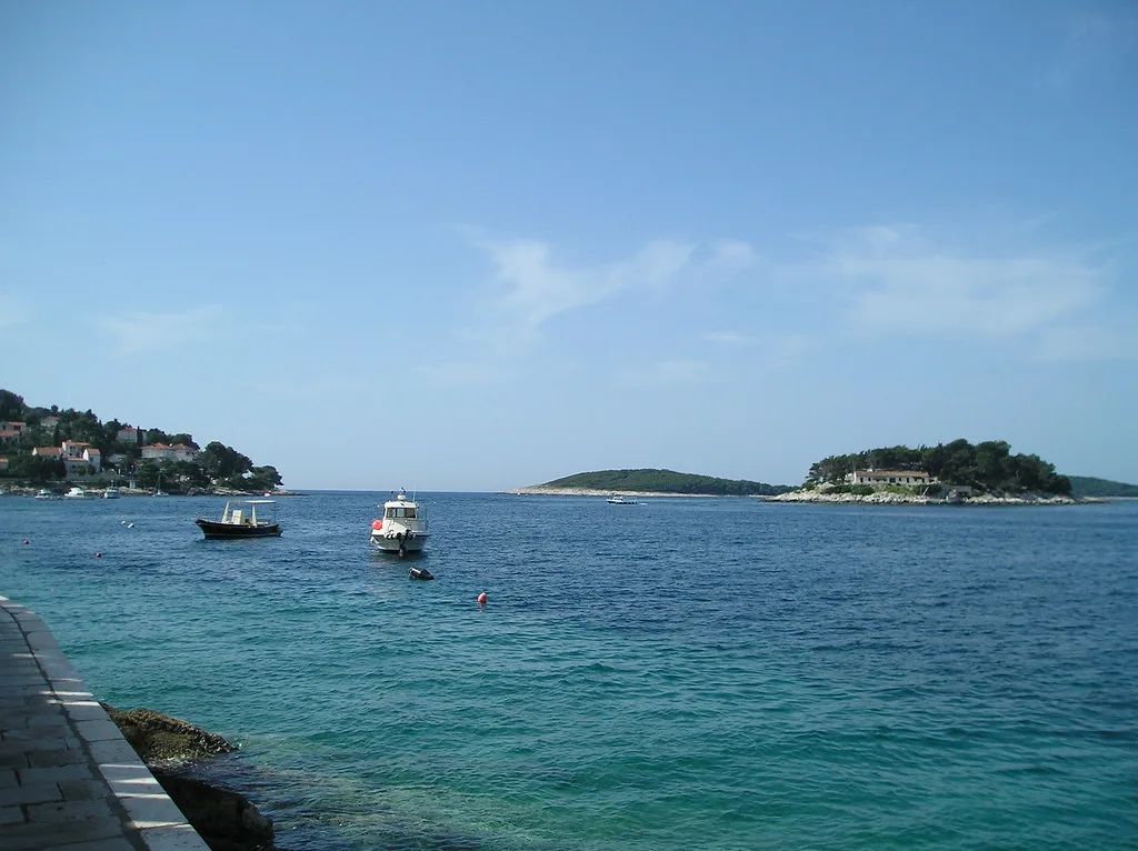 Islets off Hvar Town, seen from the harbour wall