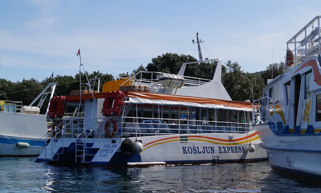 Excursion boats moored in the harbour at Punat on the island of Krk, Kvarner