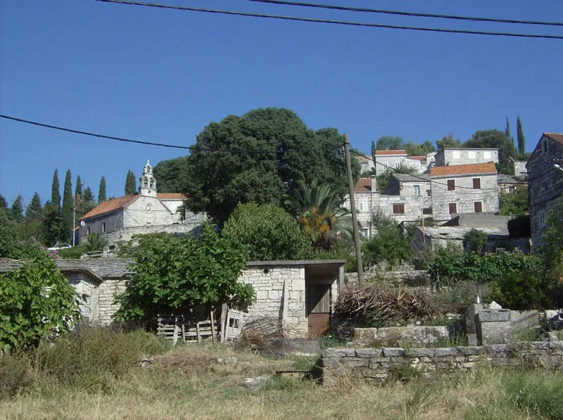 Stone houses in the village of Žrnovo on the island of Korčula.