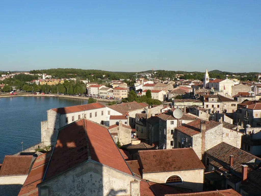 Rooftops of Poreč old town seen from the tower of the Euphrasian Basilica