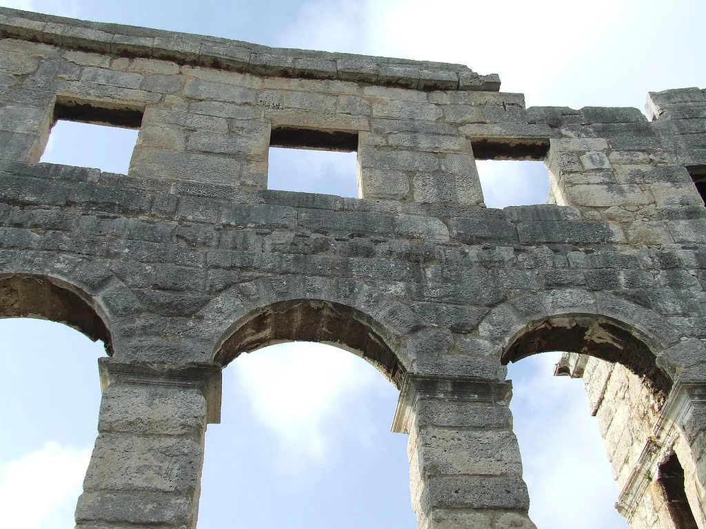 Stone arches of the Roman amphitheatre in Pula