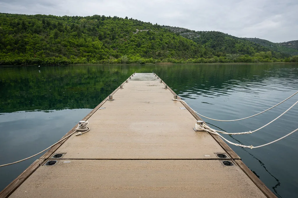 A floating jetty on the Krka river near Roški Slap, Krka National Park
