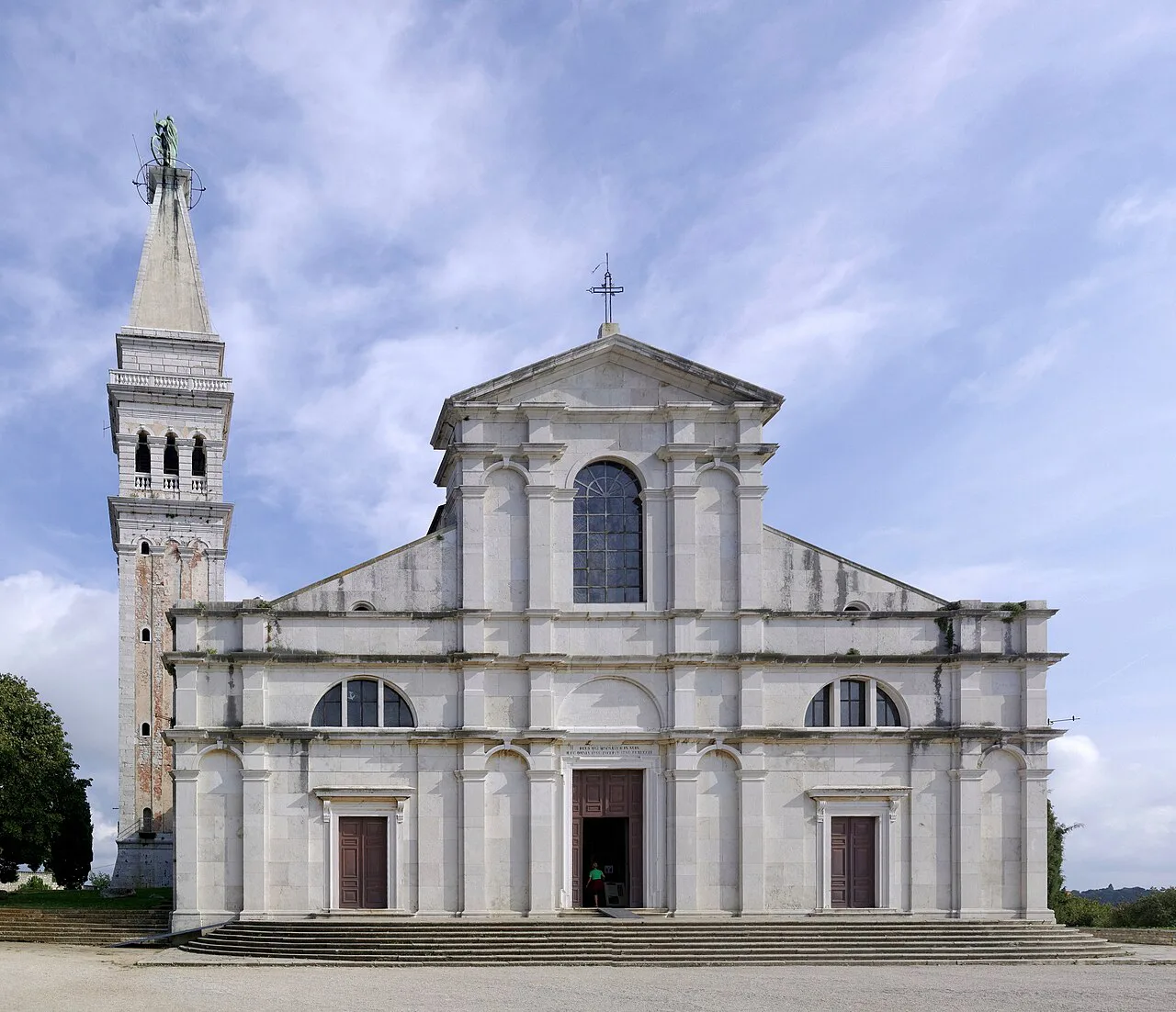 The facade and bell tower of the Church of St Euphemia in Rovinj