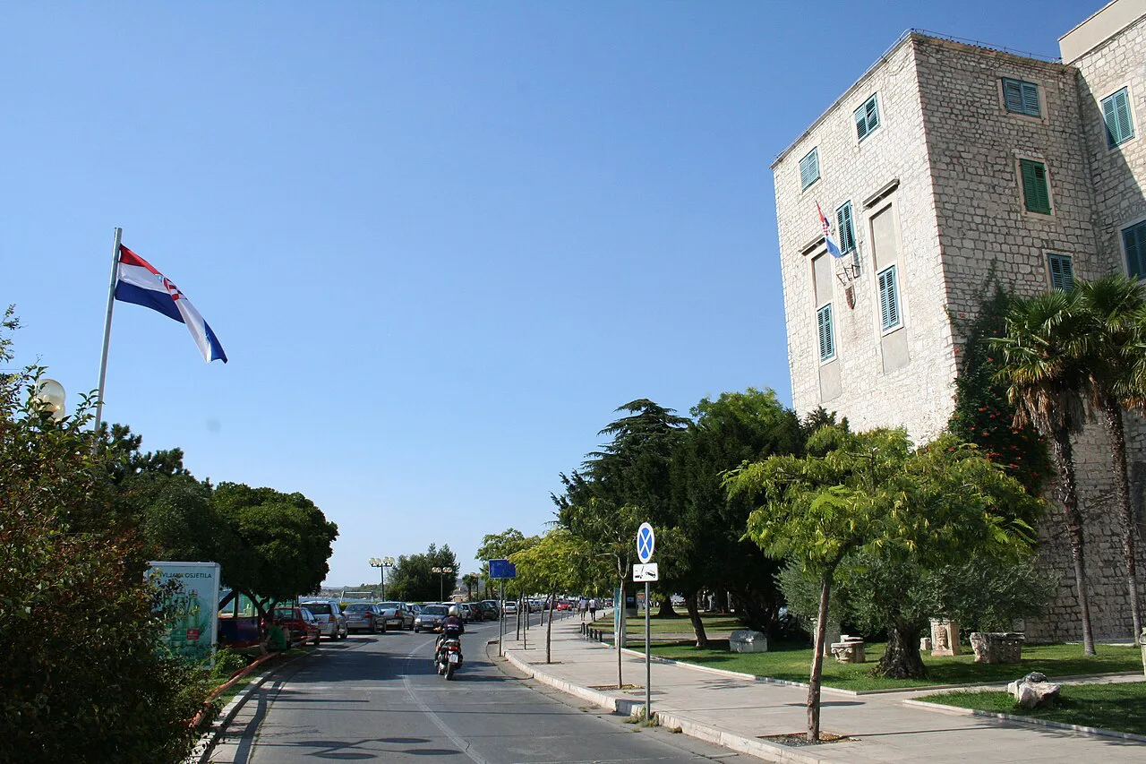 The northwestern side of the Duke's Palace on a street in Šibenik