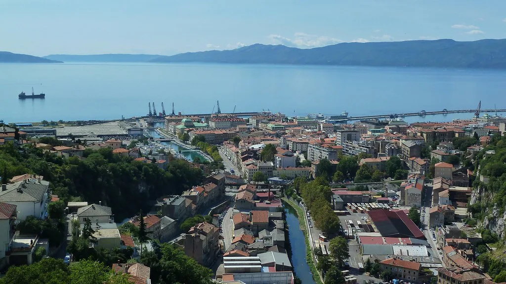 Rijeka and its port seen from Trsat Castle.