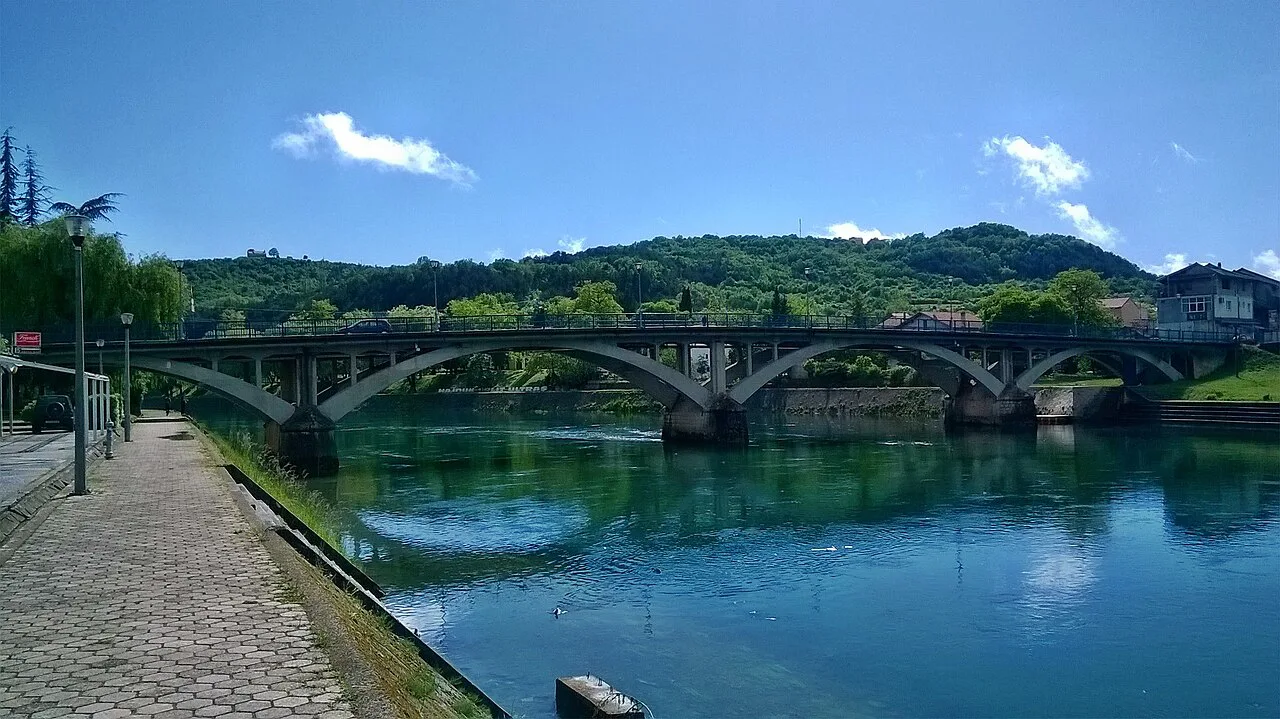 The arched bridge over the Cetina river in Trilj, Dalmatia